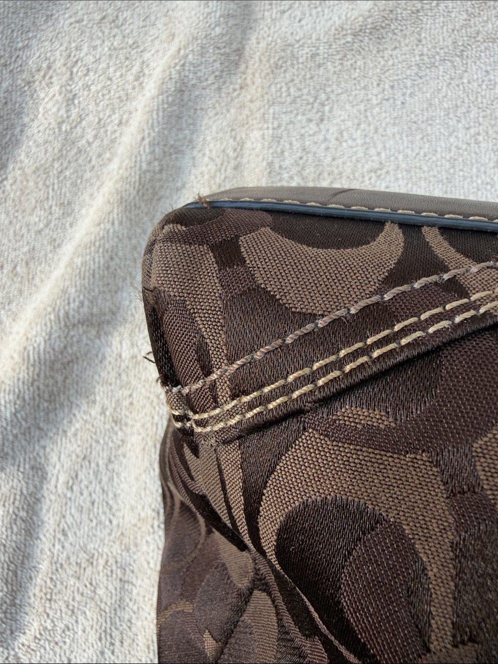 Coach Brown Chelsea Optic Turn Lock satchel with Braided Handles 10995 - Picture 7 of 10